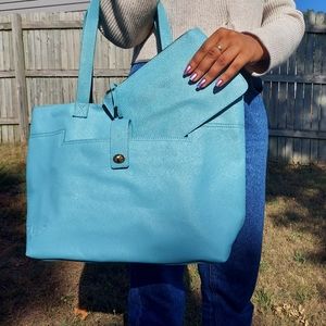 Blue Together We Can Mona B. Tote and Clutch